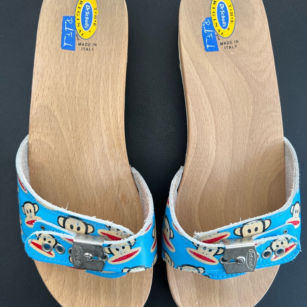 Vintage Ltd. Dr. Scholl’s Paul Frank Blue Sandals Clogs Collector’s Item Size 10